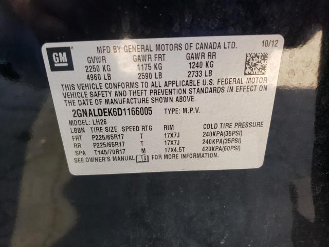 Photo 10 from auction – 2013 CHEVROLET EQUINOX LT with VIN 2GNALDEK6D1166005