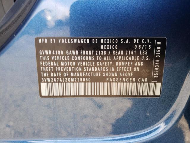 Photo 10 from auction – 2016 VOLKSWAGEN JETTA S with VIN 3VW267AJ2GM229050