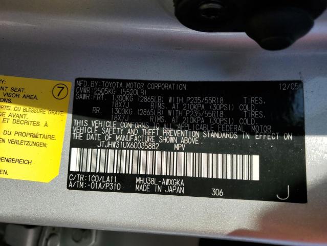 Photo 10 from auction – 2006 LEXUS RX 400 with VIN JTJHW31UX60035882