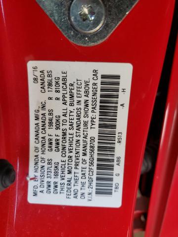 Photo 10 from auction – 2016 HONDA CIVIC LX with VIN 2HGFC2F56GH568700