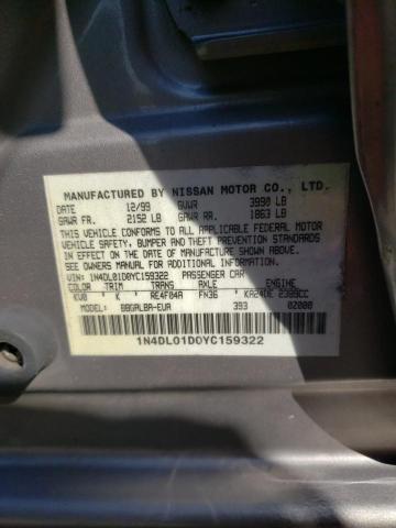 Photo 10 from auction – 2000 NISSAN ALTIMA XE with VIN 1N4DL01D0YC159322