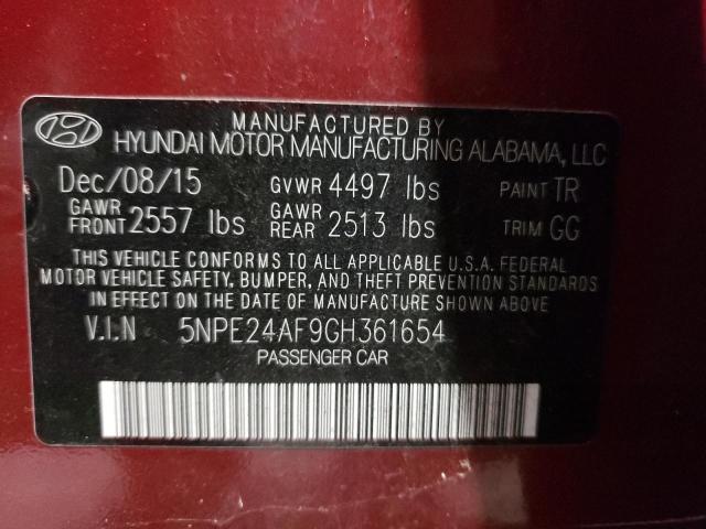 Photo 10 from auction – 2016 HYUNDAI SONATA SE with VIN 5NPE24AF9GH361654