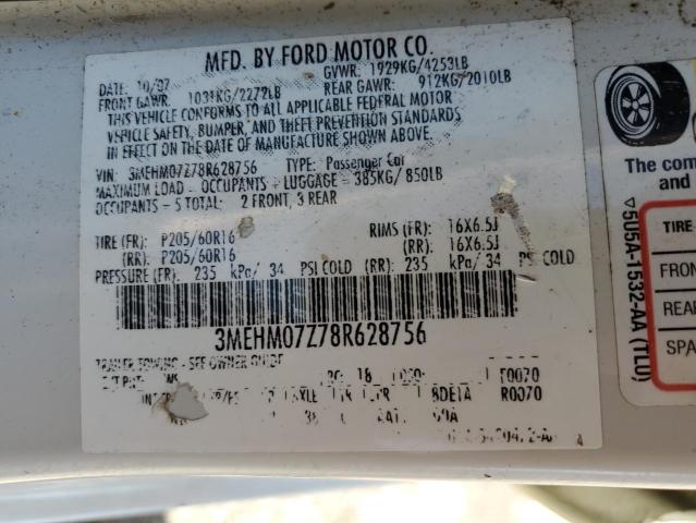 Photo 10 from auction – 2008 MERCURY MILAN with VIN 3MEHM07Z78R628756