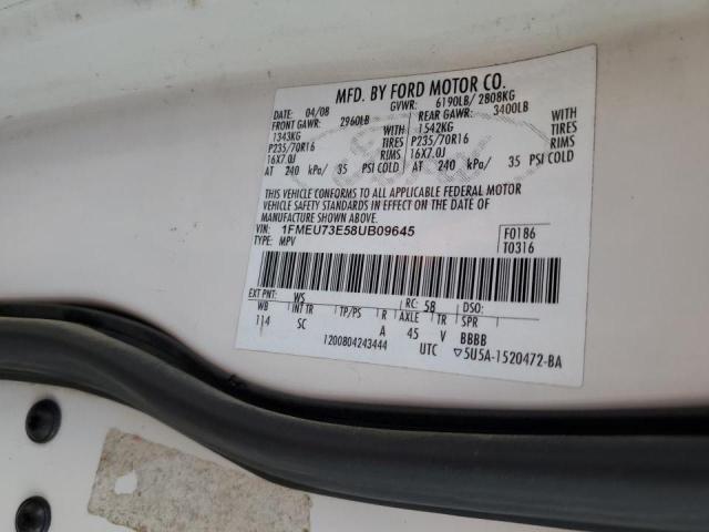 Photo 10 from auction – 2008 FORD EXPLORER X with VIN 1FMEU73E58UB09645