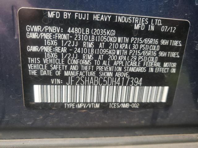 Photo 10 from auction – 2013 SUBARU FORESTER 2 with VIN JF2SHABC5DH417394