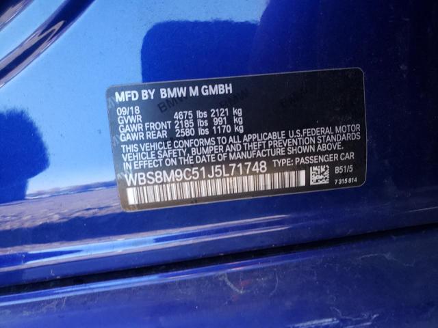 Photo 10 from auction – 2018 BMW M3 with VIN WBS8M9C51J5L71748