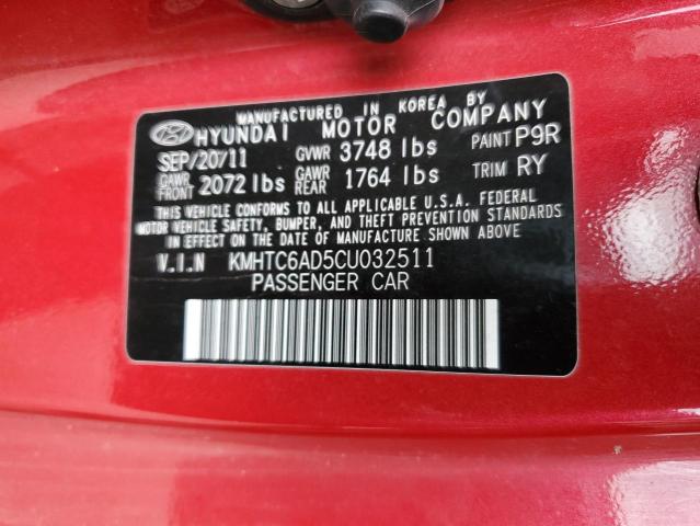 Photo 10 from auction – 2012 HYUNDAI VELOSTER with VIN KMHTC6AD5CU032511