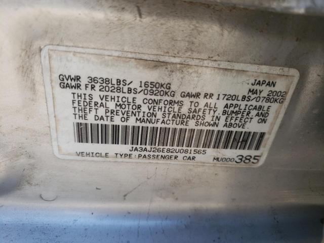 Photo 10 from auction – 2002 MITSUBISHI LANCER ES with VIN JA3AJ26E82U081565