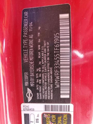 Photo 10 from auction – 2005 MINI COOPER with VIN WMWRF33455TF61905