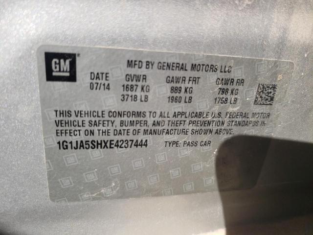 Photo 10 from auction – 2014 CHEVROLET SONIC LS with VIN 1G1JA5SHXE4237444