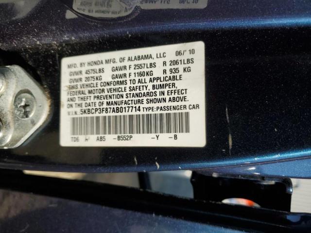 Photo 10 from auction – 2010 HONDA ACCORD EXL with VIN 5KBCP3F87AB017714