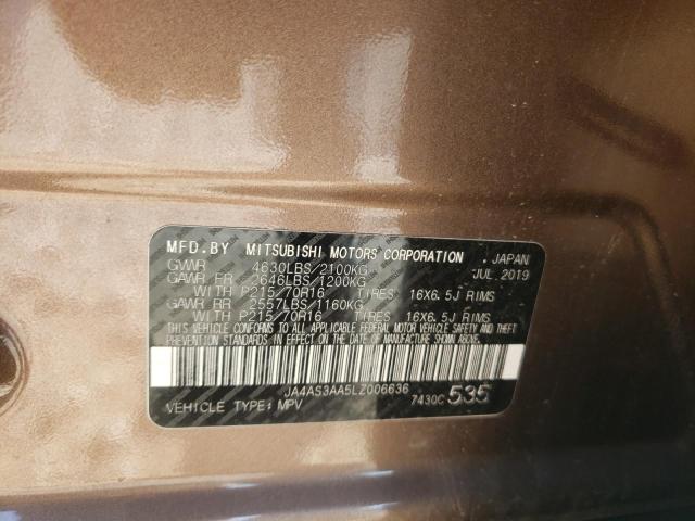 Photo 10 from auction – 2020 MITSUBISHI ECLIPSE CR with VIN JA4AS3AA5LZ006636