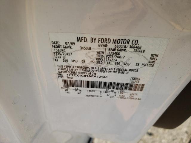 Photo 10 from auction – 2010 FORD F150 SUPER with VIN 1FTEX1C81AFA12133