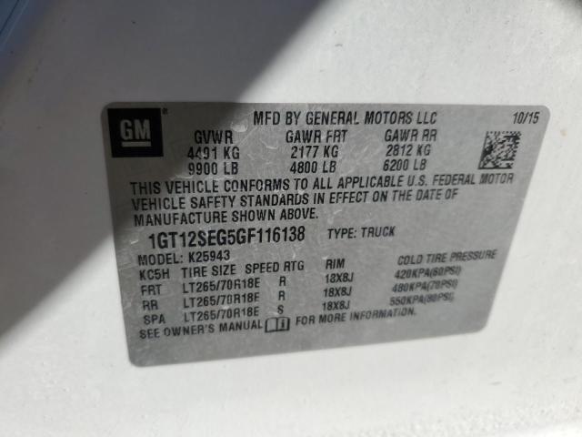 Photo 10 from auction – 2016 GMC SIERRA K25 with VIN 1GT12SEG5GF116138