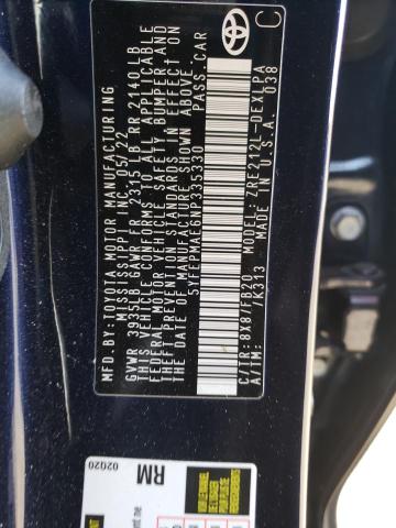Photo 10 from auction – 2022 TOYOTA COROLLA LE with VIN 5YFEPMAE6NP335330