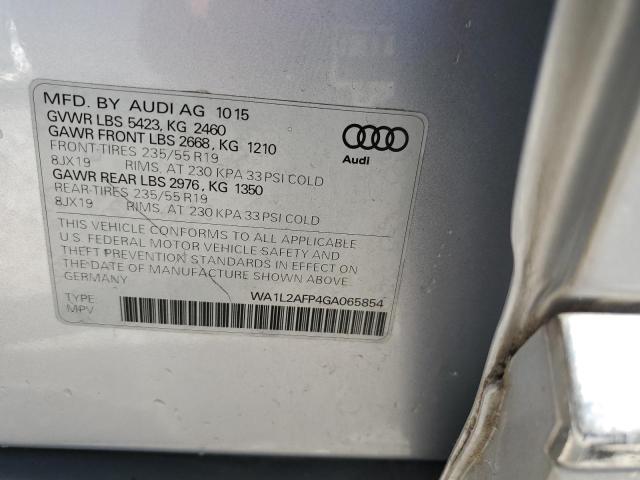 Photo 10 from auction – 2016 AUDI Q5 PREMIUM with VIN WA1L2AFP4GA065854