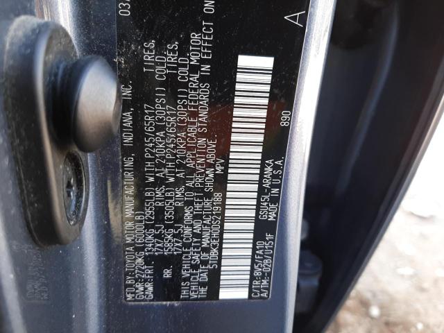 Photo 10 from auction – 2013 TOYOTA HIGHLANDER with VIN 5TDBK3EH0DS219188