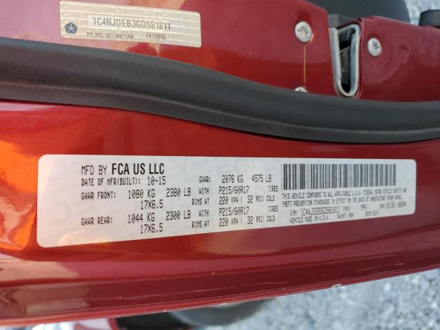 Photo 10 from auction – 2016 JEEP COMPASS LA with VIN 1C4NJDEB3GD581811