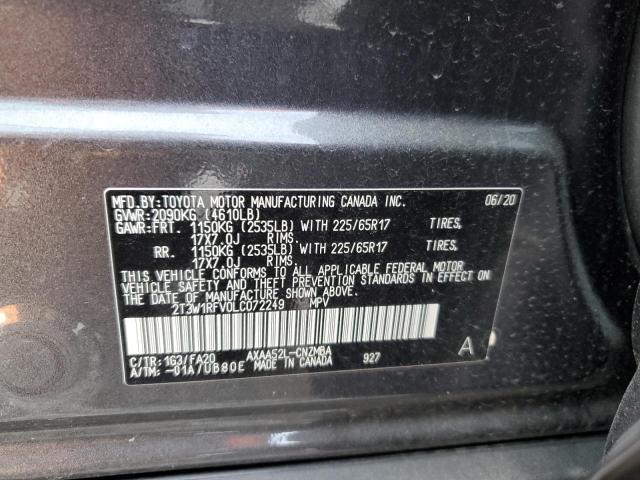 Photo 10 from auction – 2020 TOYOTA RAV4 XLE with VIN 2T3W1RFV0LC072249