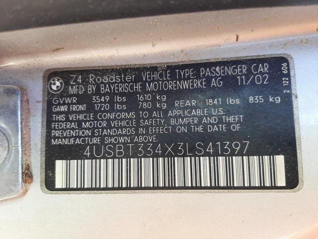 Photo 10 from auction – 2003 BMW Z4 2.5 with VIN 4USBT334X3LS41397