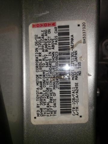 Photo 10 from auction – 2003 TOYOTA COROLLA CE with VIN JTDBR32E330009823