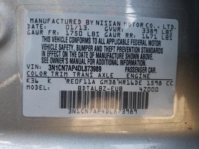 Photo 10 from auction – 2013 NISSAN VERSA S with VIN 3N1CN7AP4DL873989