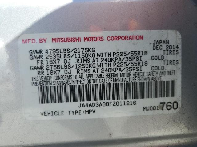 Photo 10 from auction – 2015 MITSUBISHI OUTLANDER with VIN JA4AD3A38FZ011216