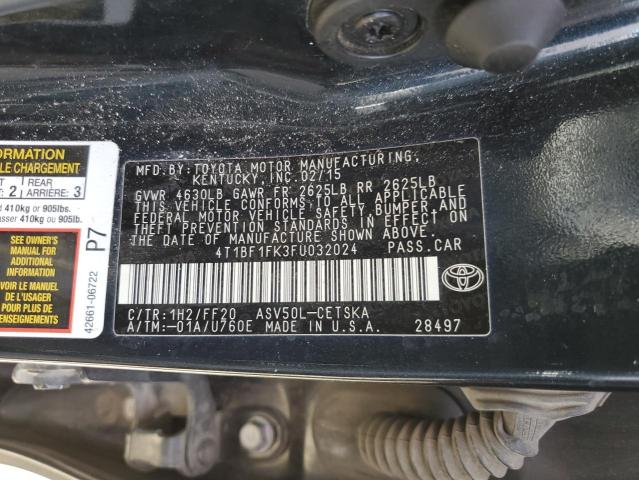 Photo 10 from auction – 2015 TOYOTA CAMRY LE with VIN 4T1BF1FK3FU032024