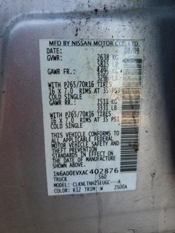 Photo 10 from auction – 2010 NISSAN FRONTIER C with VIN 1N6AD0EVXAC402876