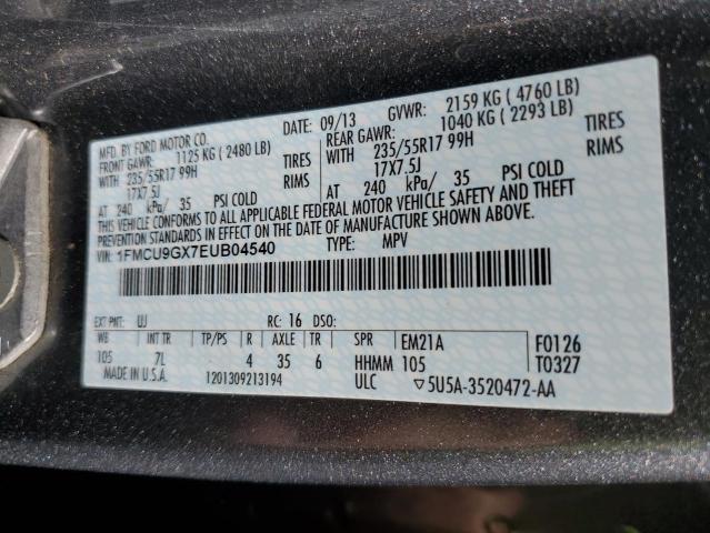 Photo 10 from auction – 2014 FORD ESCAPE SE with VIN 1FMCU9GX7EUB04540