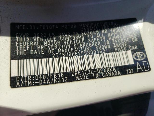 Photo 10 from auction – 2015 TOYOTA COROLLA L with VIN 2T1BURHE2FC309162