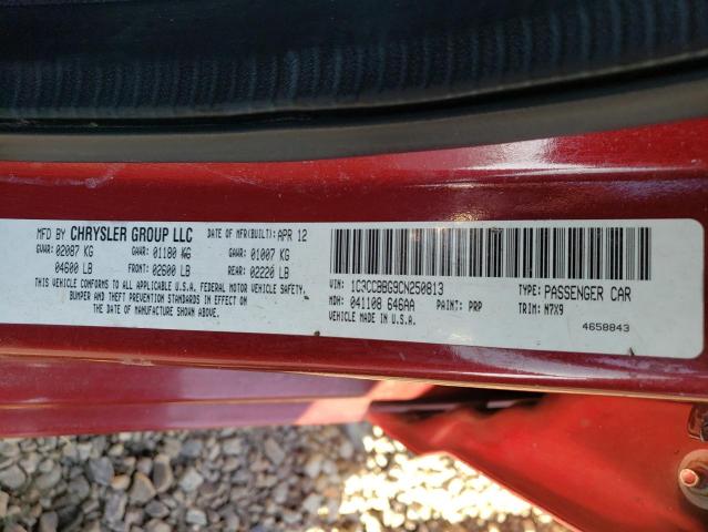 Photo 10 from auction – 2012 CHRYSLER 200 TOURIN with VIN 1C3CCBBG9CN250813