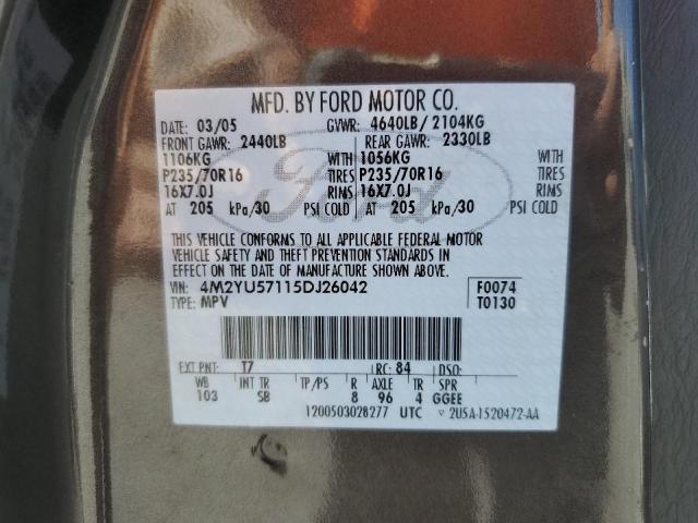 Photo 10 from auction – 2005 MERCURY MARINER with VIN 4M2YU57115DJ26042