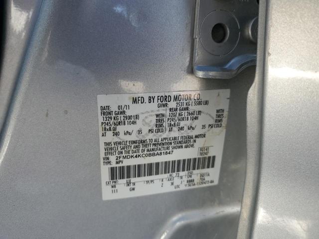 Photo 10 from auction – 2011 FORD EDGE LIMIT with VIN 2FMDK4KC0BBA81847