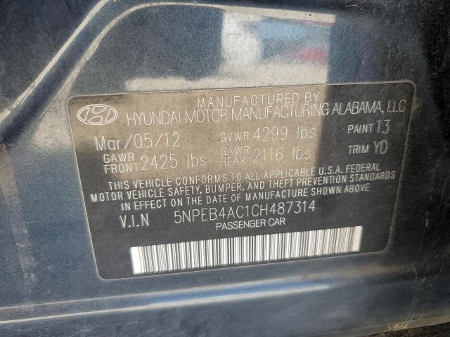 Photo 10 from auction – 2012 HYUNDAI SONATA GLS with VIN 5NPEB4AC1CH487314