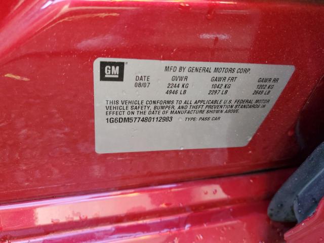 Photo 10 from auction – 2008 CADILLAC CTS with VIN 1G6DM577480112983