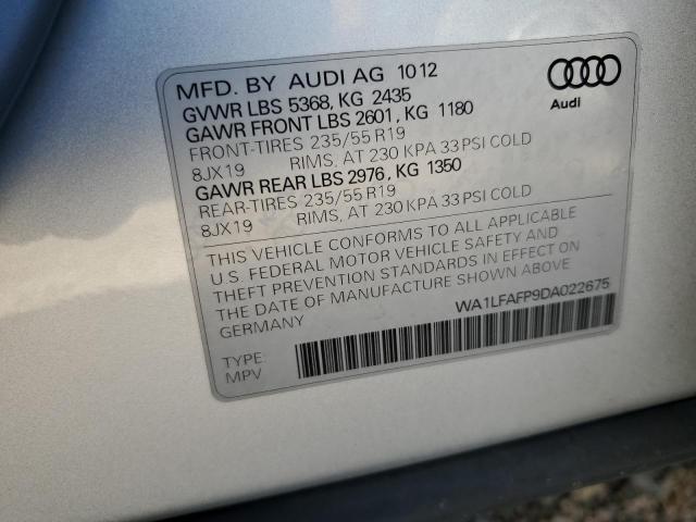 Photo 10 from auction – 2013 AUDI Q5 PREMIUM with VIN WA1LFAFP9DA022675