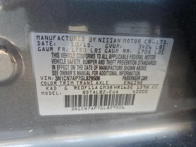 Photo 10 from auction – 2016 NISSAN VERSA S with VIN 3N1CN7AP7GL829506