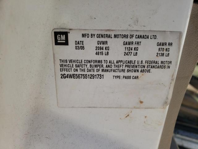 Photo 10 from auction – 2005 BUICK LACROSSE C with VIN 2G4WE567551291731