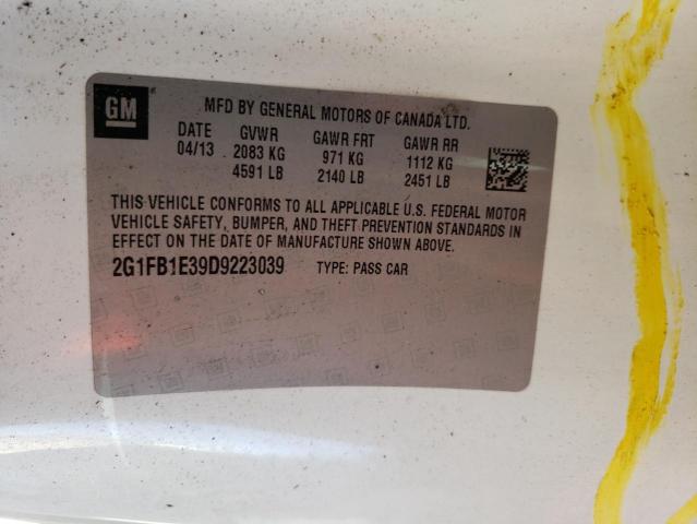 Photo 10 from auction – 2013 CHEVROLET CAMARO LT with VIN 2G1FB1E39D9223039