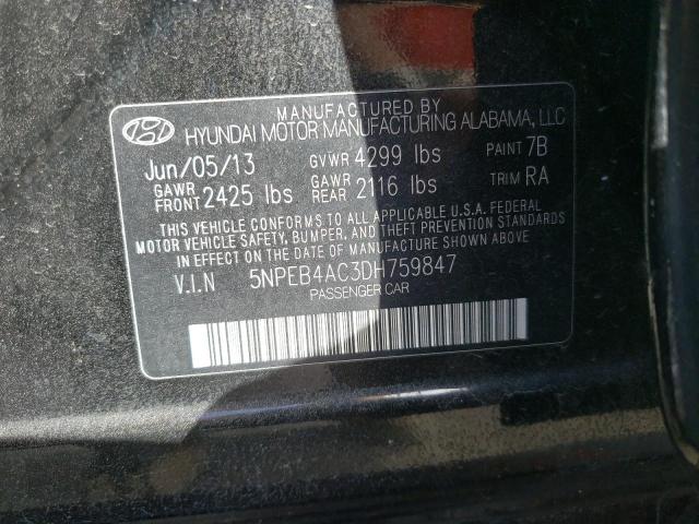 Photo 10 from auction – 2013 HYUNDAI SONATA GLS with VIN 5NPEB4AC3DH759847