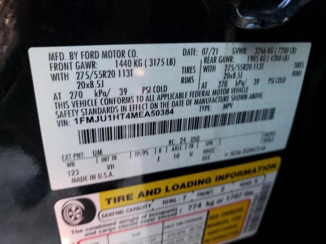 Photo 10 from auction – 2021 FORD EXPEDITION with VIN 1FMJU1HT4MEA50384