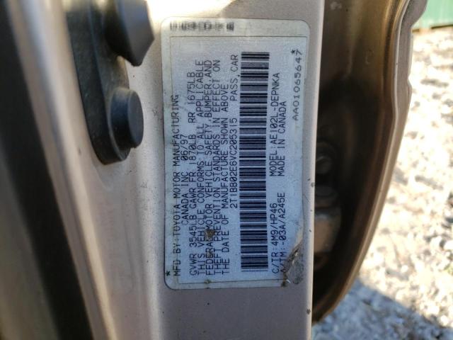 Photo 10 from auction – 1997 TOYOTA COROLLA DX with VIN 2T1BB02E6VC205315