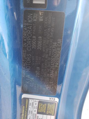 Photo 10 from auction – 2014 KIA FORTE SX with VIN KNAFZ6A32E5228794
