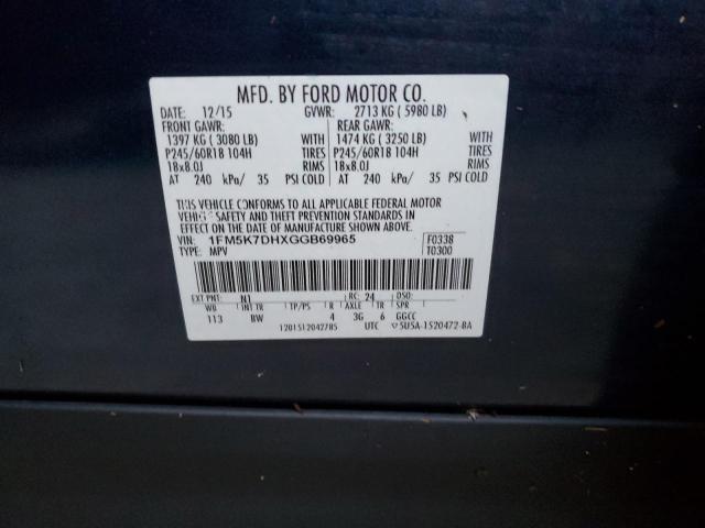 Photo 10 from auction – 2016 FORD EXPLORER X with VIN 1FM5K7DHXGGB69965