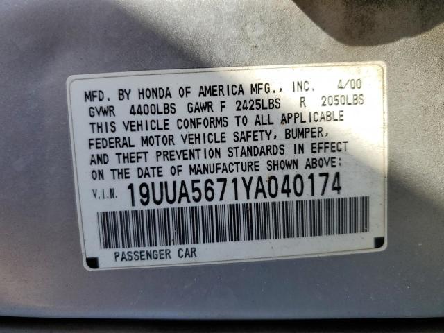 Photo 10 from auction – 2000 ACURA 3.2TL with VIN 19UUA5671YA040174