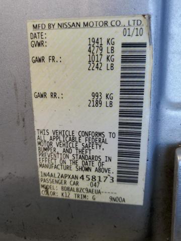 Photo 10 from auction – 2010 NISSAN ALTIMA BAS with VIN 1N4AL2APXAN458173