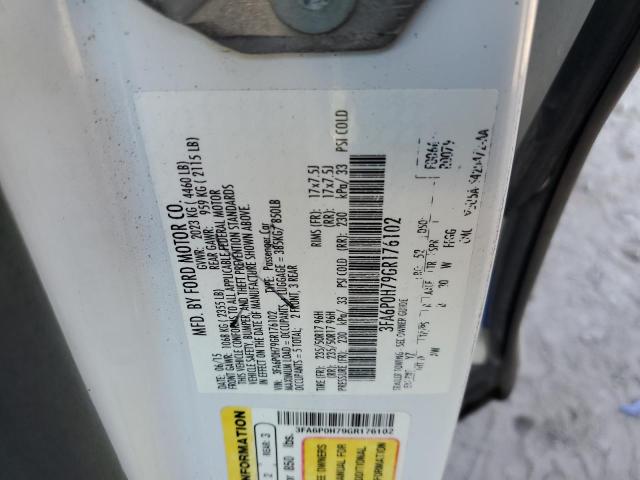 Photo 10 from auction – 2016 FORD FUSION SE with VIN 3FA6P0H79GR176102