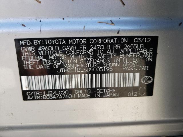 Photo 10 from auction – 2013 LEXUS GS 350 with VIN JTHCE1BL5D5005195