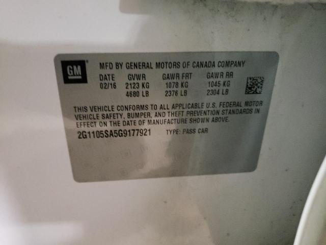 Photo 10 from auction – 2016 CHEVROLET IMPALA LT with VIN 2G1105SA5G9177921